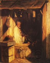 Alexandre Gabriel Decamps Turkish Merchant smoring in His shop Spain oil painting art